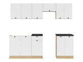 Junona Line kjøkkensett - Hvit/Eik - 230 cm